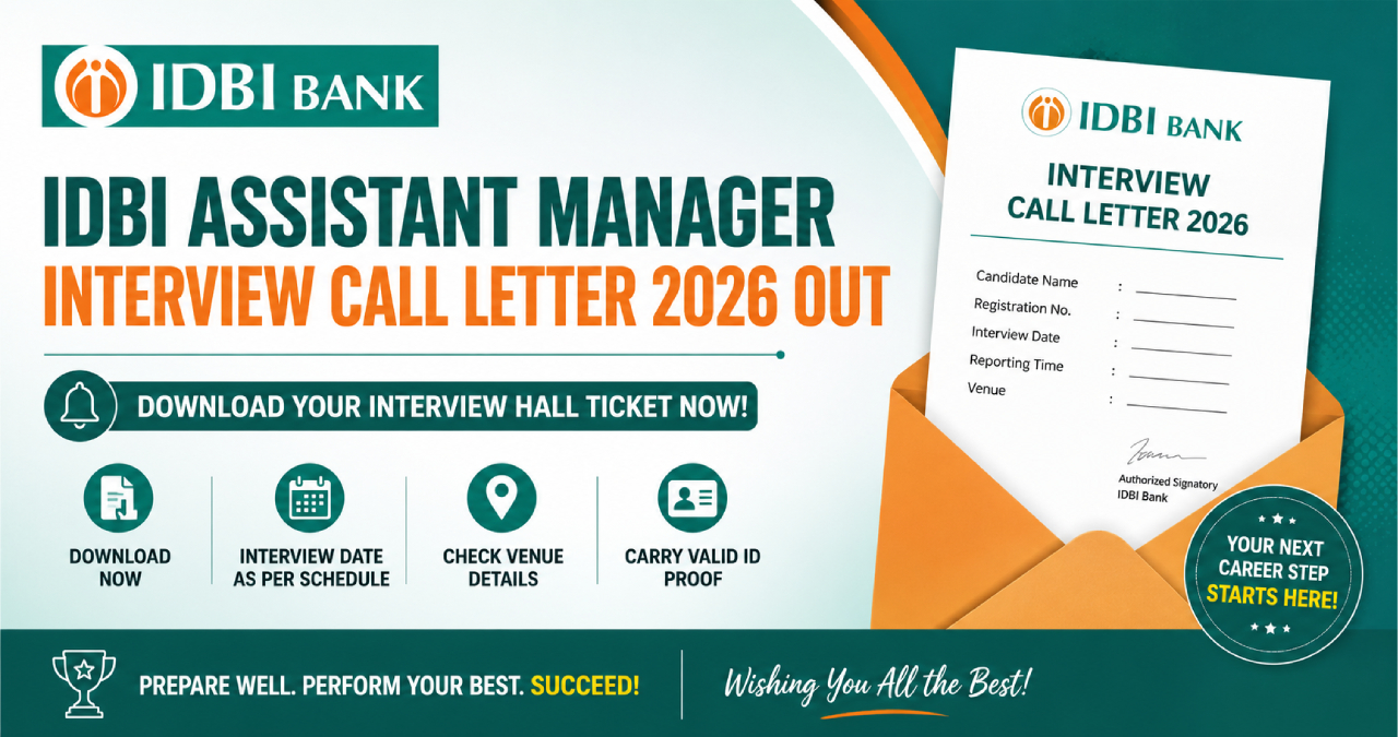 idbi assistant manager interview call letter 2026